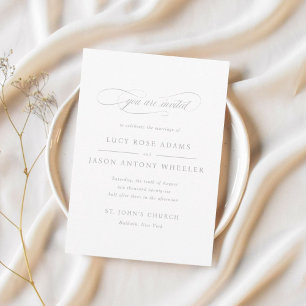 Convite de Casamento de Elegância de Script Clássi