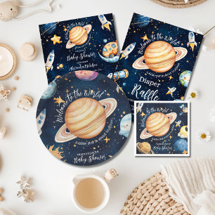 Convites Chá de fraldas de Galáxia Exterior do Espaço Moder