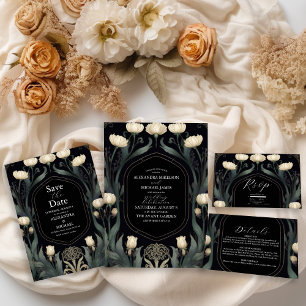 Convites Casamento Decorativo de Arte Floral Europeia Nouve