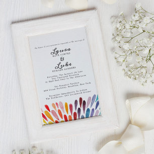 Convites Casamento Rainbow Watercolor
