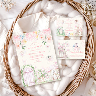Cartão De Informações Chic Garden Floral Fairy Princess Girl Registry