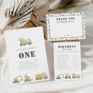 Convites Primeiro aniversario de Veículos de Caminhão de Co