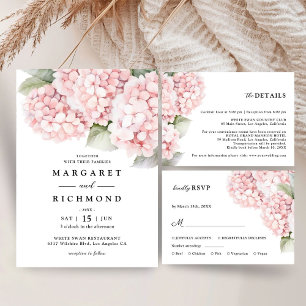 Convites Casamento de Hydrangea Cor-de-Rosa Escamoteada Sal