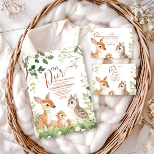 Cartão De Informações Floresta Woodland Oh Deer Books para Bebê