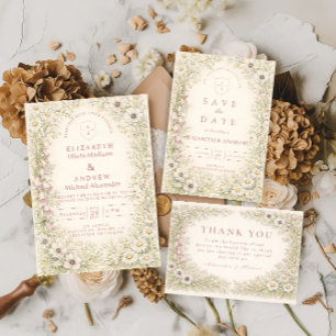 Cartão RSVP Casamento no Jardim Botânico de Flores Silvestres 