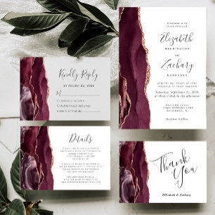 Placa RSVP de Casamento de Agato Dourado de Rosa d