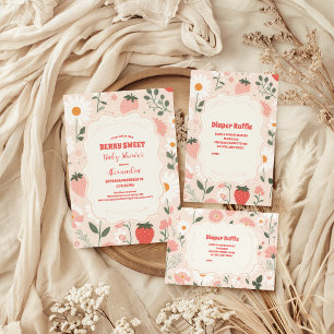 Prato De Papel Berry Chá de fraldas de morango