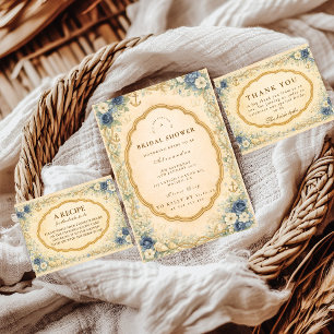 Convites Chá de Noiva Naval Vintage