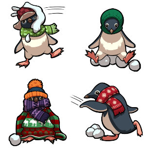 Cartão De Festividades Cartoon Merry Xmas Penguin de Natal