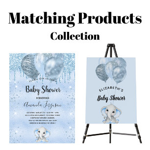 Convites Chá de fraldas azul claro metal brilha pingos garo