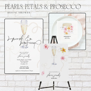 Convites Pérolas, Pétalas + Prosecco   Chá de Noiva Pérola