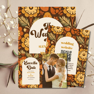 Reserve A Data Foto Arch Modern Retro 70s Casamento Floral