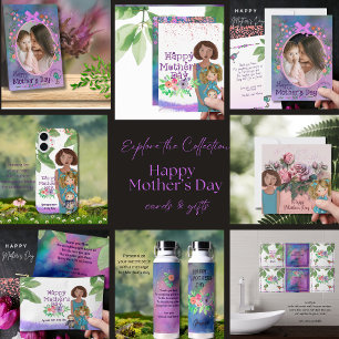 Dia de as mães Feliz   Mãe e Cartão com fotos