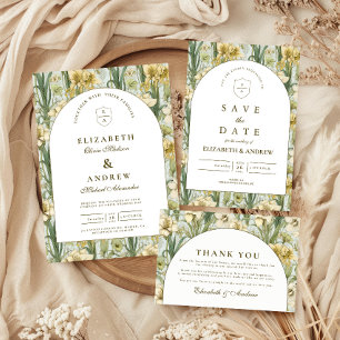 Cartão De Agradecimento Casamento com Arco Floral em Verde Sage