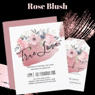 Bonito Girly Rosegold Floral Glam Wedding