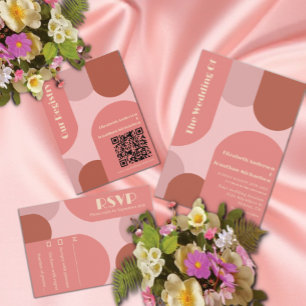 Convites Retro Arches Casamento Cor-de-Rosa Coral