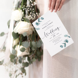 Convite Simples para Recepções de casamento Eucaly