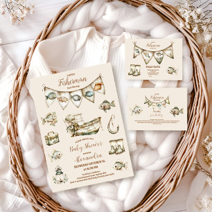 Convites Pequeno Chá de fraldas de Pesca do Pescador