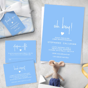 Cartão De Notas Livros Azuis Para Bilhete De Bebê Para Chá De Bebê