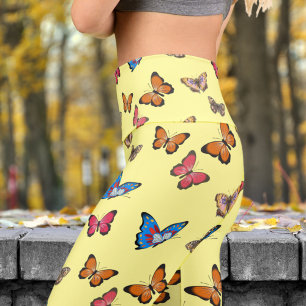 Legging Padrão de borboletas coloridas