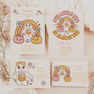 Prato De Papel Retro Grooven Halloween Pequeno Chá de fraldas Boo