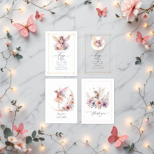 Convites Fairy First primeiro aniversario Party