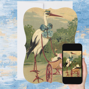 Convites Vintage Victorian Storm com Chá de fraldas de Carr