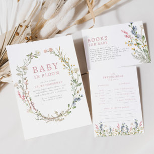 Convites Bebê em Blogue Primavera Wildflower Chá de fraldas