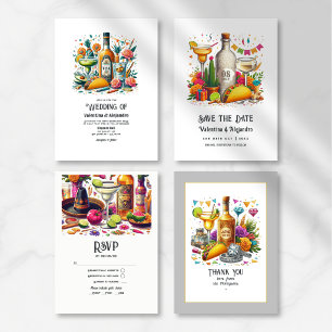 Convites Tacos divertidos e Casamento com Tequila com Garra