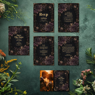 Cartão De Agradecimento Foto Vitoriana Casamento Gótico Real