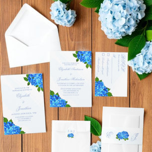 Convites Jantar de Ensaio Floral de Hortênsia Azul