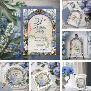 Convites Festa Elegante de aniversário de 21 anos de Arca F