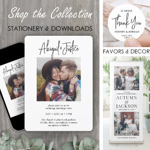 Convites Casamento de Foto Minimalista All-In-One 2 de RSVP