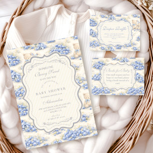 Convites Chá de Bebê Ursinho Jardim de Mirtilo