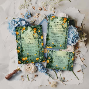 Cartão RSVP Casamento Botânico Jardim de Citrinos