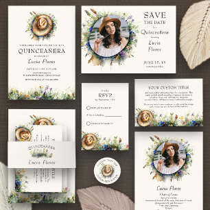 Cartão RSVP Flor Rustic Floral Simples