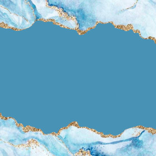 Convites Chá de casamento de Agata Azul e Dourado