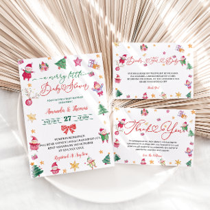 Cartão De Informações Papais noeis Chá de fraldas de Raffle Fralda