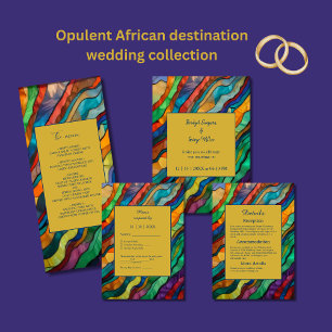 Convites Casamento Elegante de Destino Africano