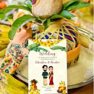Telugu Tamil, convite para o casamento na Índia Su
