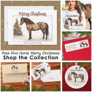 Camiseta Paso Fino Horse Merry Christmas Watercolor