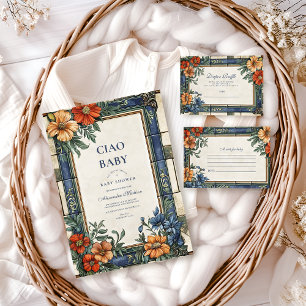 Cartão De Informações Diapper Chá de fraldas italiano Raffle