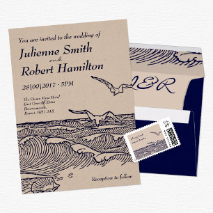 Convites para Casamento de Destino Rustic Beach