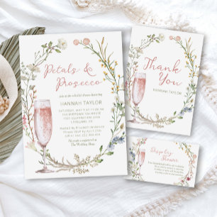 Convites Petais e Chá de panela Floral Prosecco
