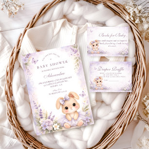 Guardanapo De Papel Chá de Bebê Floral Coelho Lavanda