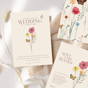 Convites Proposta de Bridesmaid da Borboleta de Flor Selvag