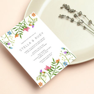 Convites Casamento Botânico País de Flores Selvagens