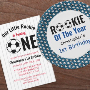 Prato De Papel Primeiro aniversario de futebol da Rookie