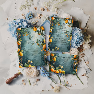 Cartão RSVP Casamento Romance Lemon Grove