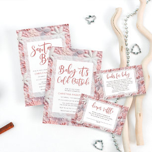 Convites Rosa Um Pequeno Floco de Neve está no Caminho Chá 